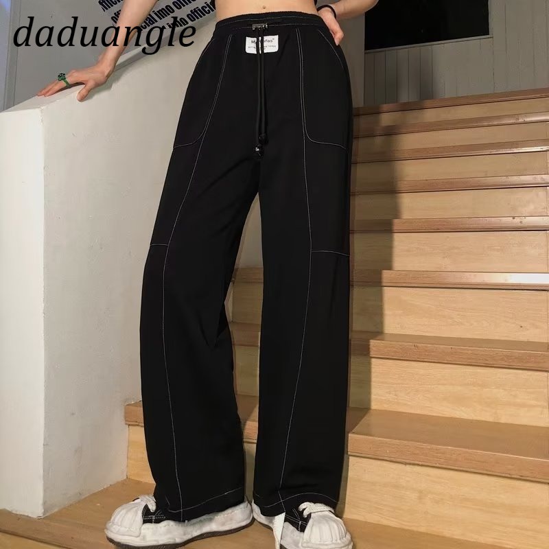 Quần jean DADUHEY lưng cao ống rộng size lớn phong cách Hàn Quốc thời trang mới dành cho nữ