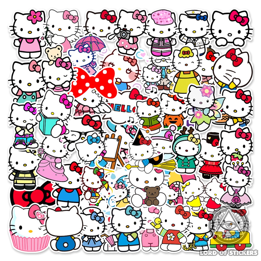 Set 50 Nhãn Dán Hello Kitty Sticker Cute Phong Cách Hoạt Hình ...