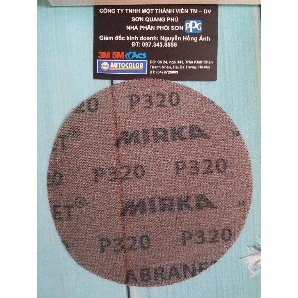 Nhám lưới tròn Mirka Abranet 150mm 54241050 (Sơn oto xe máy ) Giáp lưới chà sơn nhám chà khô chạy máy