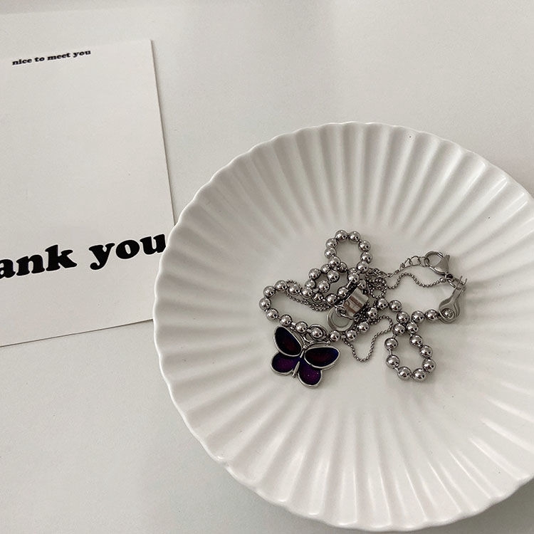 Dây Chuyền Thép Titan Mặt Hình Bướm Thay Đổi Màu Sắc Phong Cách Hip Hop