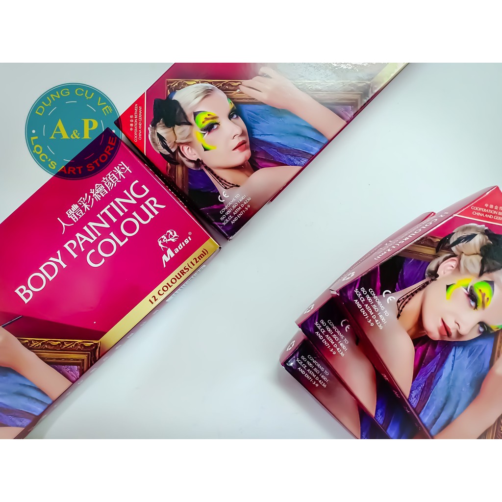 [Lộc'sArtStore]Màu vẽ Mặt Body hóa trang Painting Colour(Bộ 12 màu)