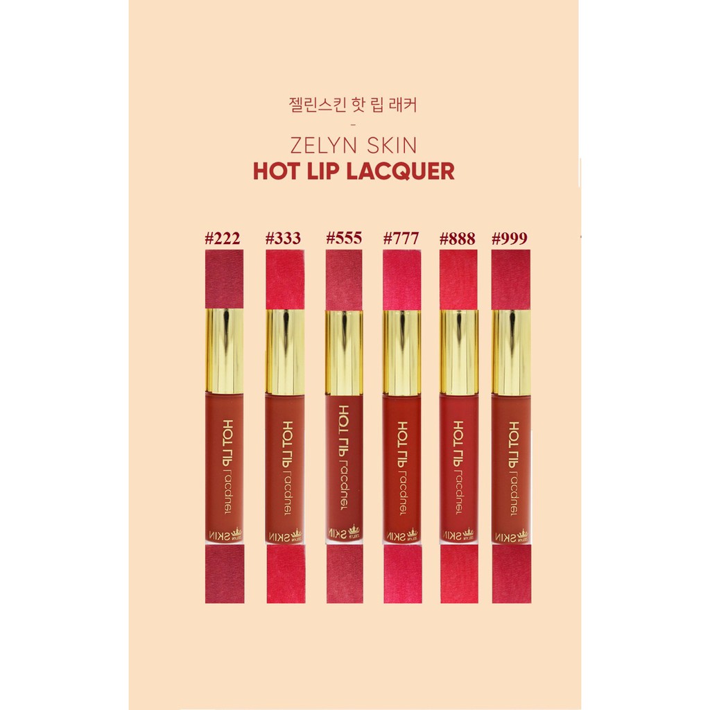 ( Mypham35 ) Son kem lì Zelyn GIÁ SỐC màu chuẩn đẹp Hot Lip Lacquer Skin Hàn Quốc