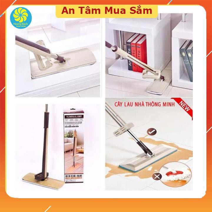 Cây lau nhà ❤️FREESHIP❤️ chổi tự vắt thông minh spinmop 2 bông lau đi kèm.