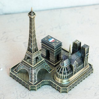 Combo 03 biểu tượng thủ đô Paris nước Pháp: Tháp Eiffel, Nhà thờ Đức Bà, Khải Hoàn Môn, mô hình thu nhỏ