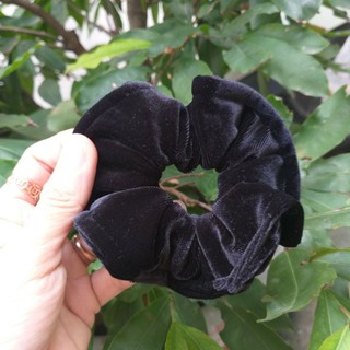  Cột tóc nhung trơn màu đen 10-12cm(Ảnh thật)