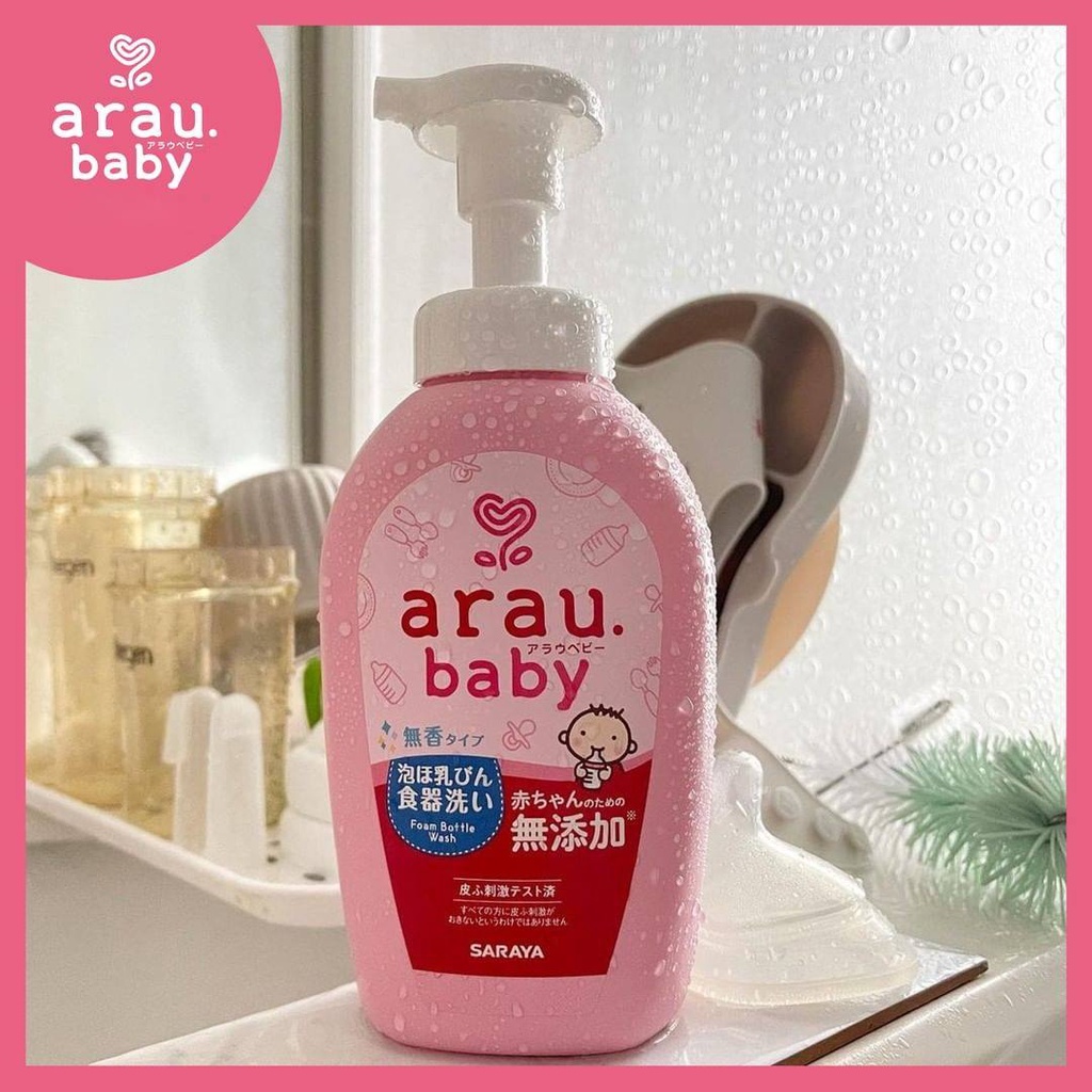 Nước rửa bình sữa ARAU BABY chai 500ml, nước rửa bình chiết xuất tự nhiên - Monnie Kids