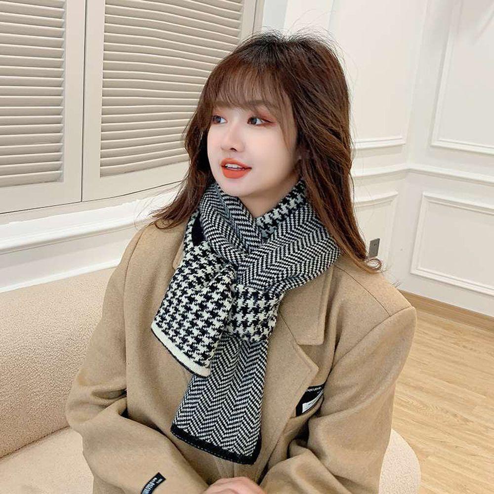Khăn Choàng Cổ Họa Tiết Kẻ Sọc Thời Trang Mùa Đông WMES15H Cho Nữ