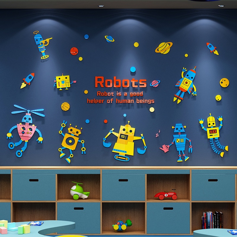 Tranh Mica trang trí tường Lego Science District Trang trí Trường mầm non, phòng ngủ cho bé Nhiều Size - EPeBen