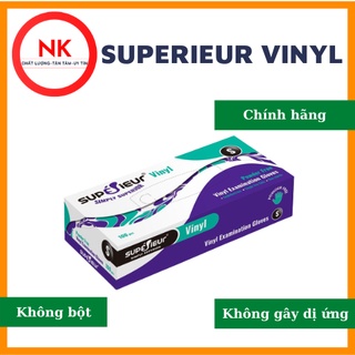 Găng Tay Y Tế Vinyl Superieur Không Bột Trong Suốt Cao Cấp - 100% Chính Hãng