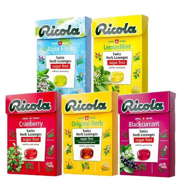 (5 vị) Sugar free Kẹo thảo mộc Ricola 40gr