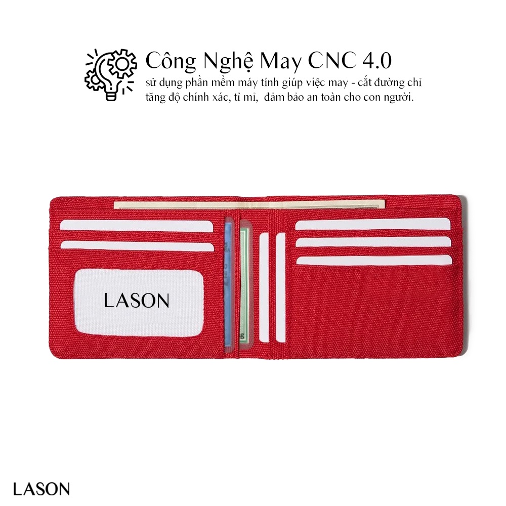 Ví Vải Đựng Tiền MLADEN NGANG Canvas Polyester Nhập Khẩu Cao Cấp Chống Thấm Nước Unisex Nam Nữ Đẹp Chính Hãng LASON