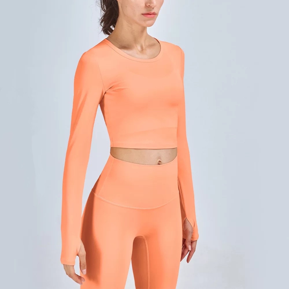 Áo thun thể thao Hoppe Fumeng SY042 dài tay dáng ôm cho nữ