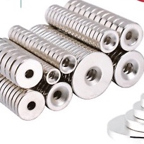 Nam châm tròn đất hiếm có lỗ bắt vít GAOMS, hàng nhập khẩu loại hút cực mạnh