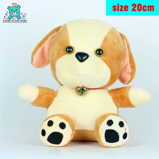 (CHỈ BÁN SỈ) Gầu bông chó đeo chuông size 20cm có móc treo