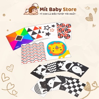 Bộ 6 thẻ dán tường kích thích thị giác cho bé sơ sinh Lalala Baby giúp bé phát triển toàn diện
