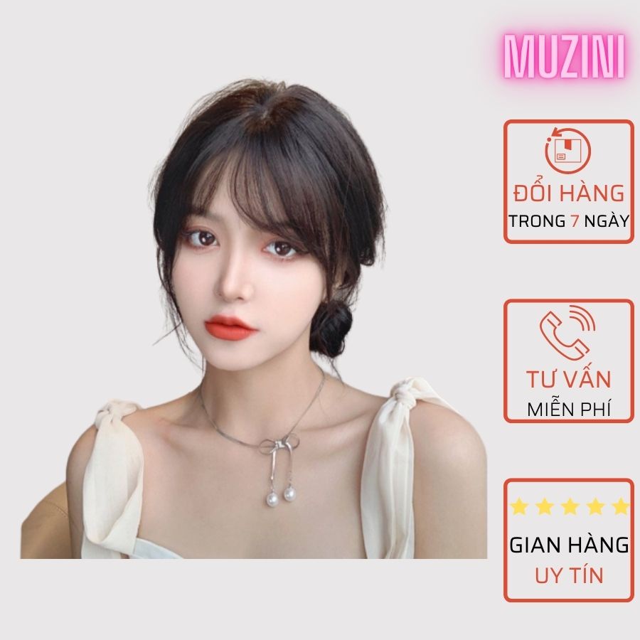 Kẹp mái Muzini tóc mái trùm đầu 3d sợi tơ cap cấp TG23