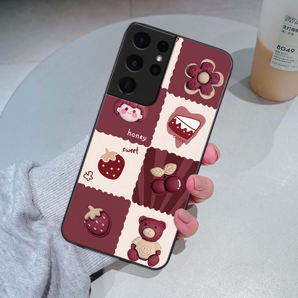 Ốp Samsung S21 Ultra in hình trái tim, caro kẹo ngọt đầy cá tính siêu đẹp siêu chất