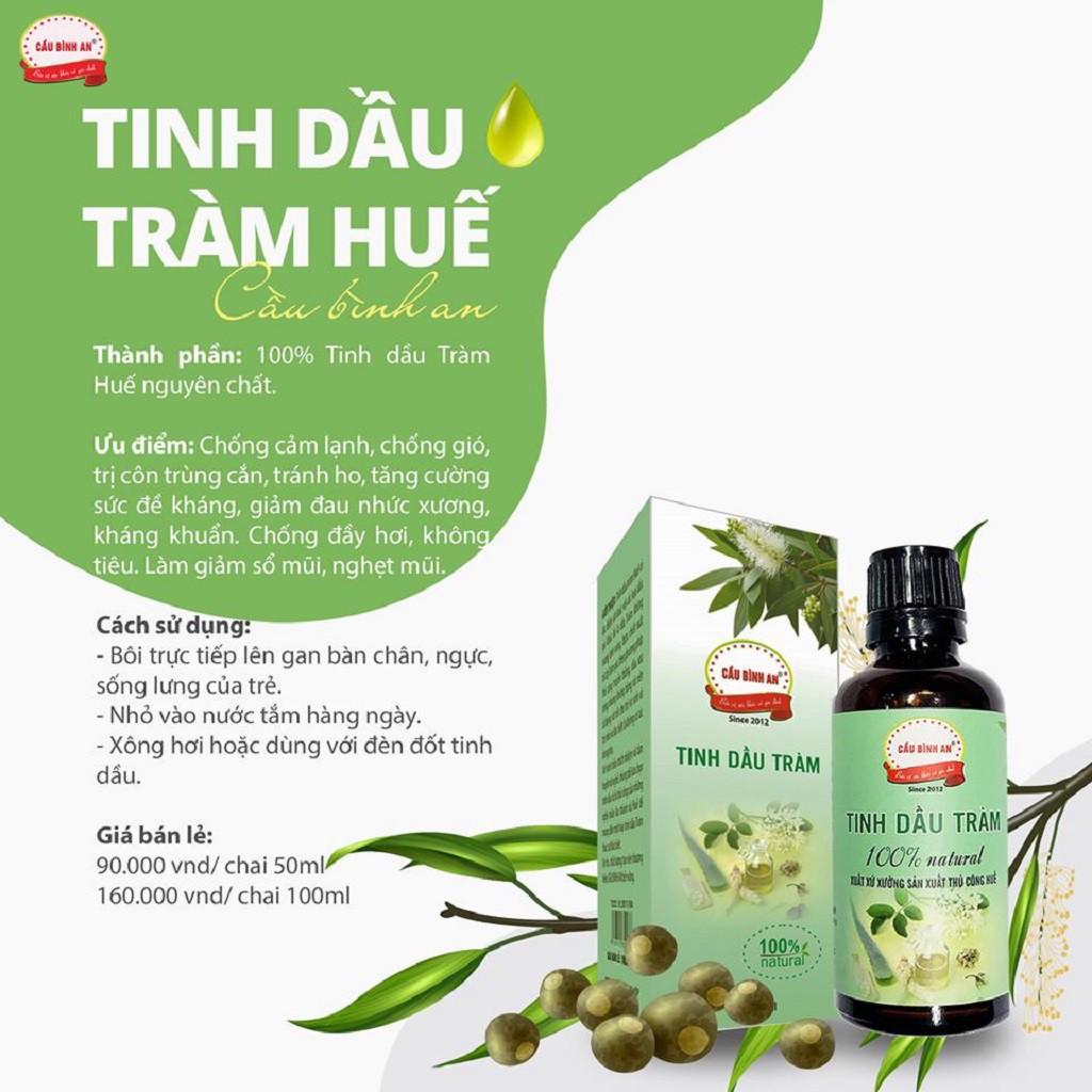 Tinh Dầu Tràm Cầu Bình An Dung Tích 100ML