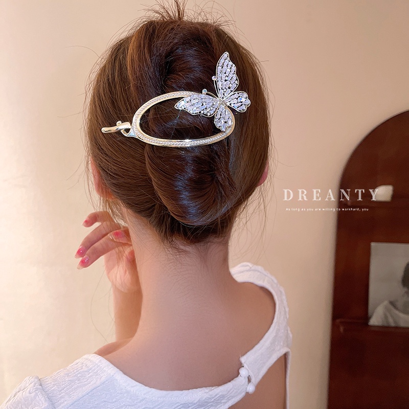 Kẹp Tóc Hình Bướm Đính Ngọc Trai Sang Trọng