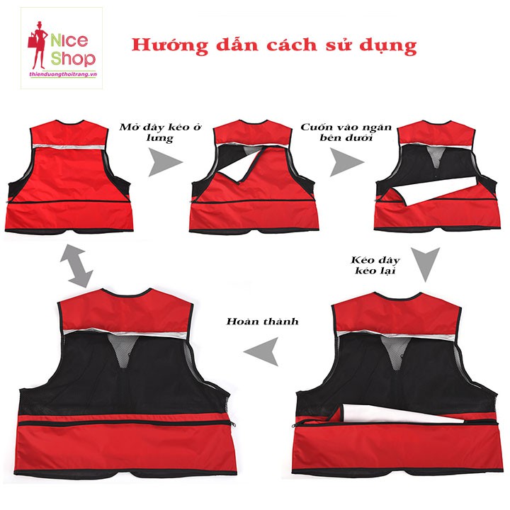 Áo gile câu cá 🤗MiễnShip🤗 Áo gile câu cá nhiều túi chất liệu polyester