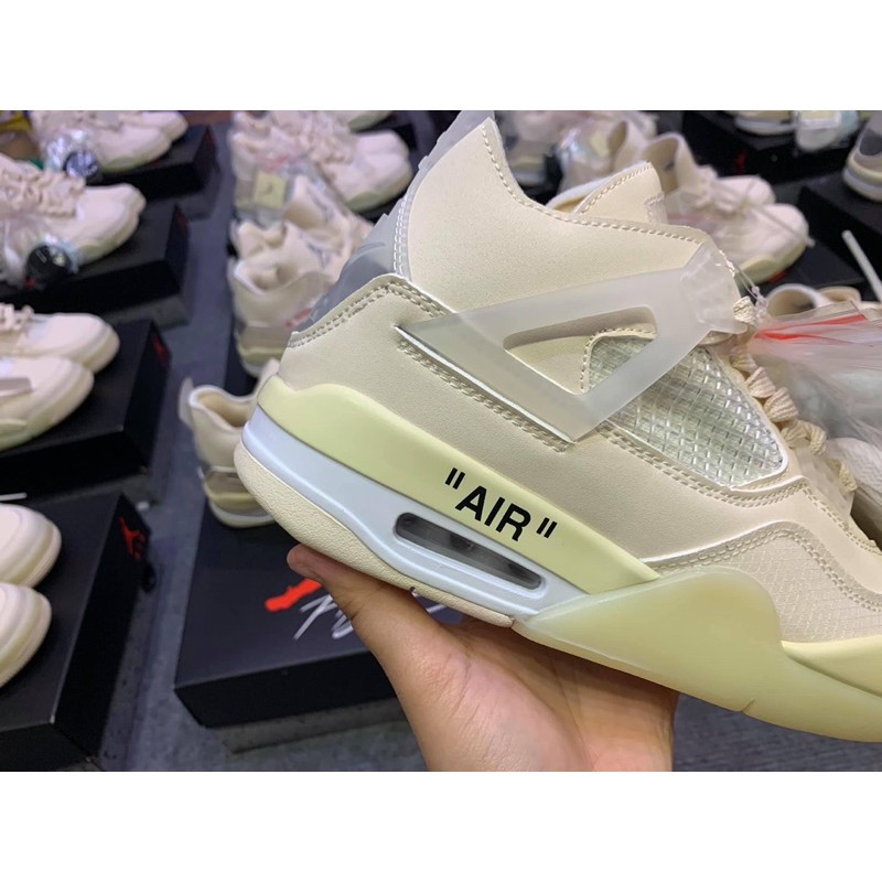 [SneeKeezz]  [FREESHIP + TĂNG TẤT ] Giày Off White ™ x Air Jodan 4 &quot;Cream/Sail&quot; OW ¹