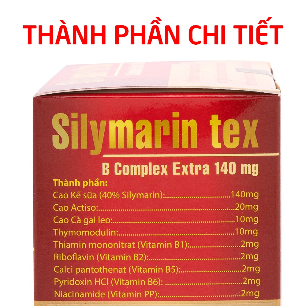 Viên uống bổ gan Silymarin Tex HDPHARMA cao cà gai leo giảm xơ gan, men gan - 100 viên