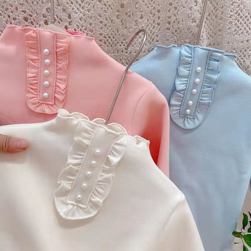 Áo Dệt Kim Cổ Lọ Đính Ngọc Trai Phong Cách Hàn Quốc Cho Nữ