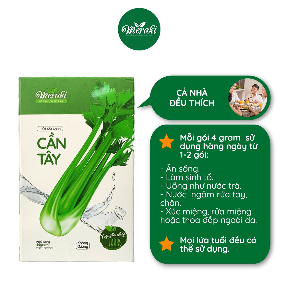 Bột Cần Tây Sấy Lạnh MERAKI Nguyên Chất hộp 56g