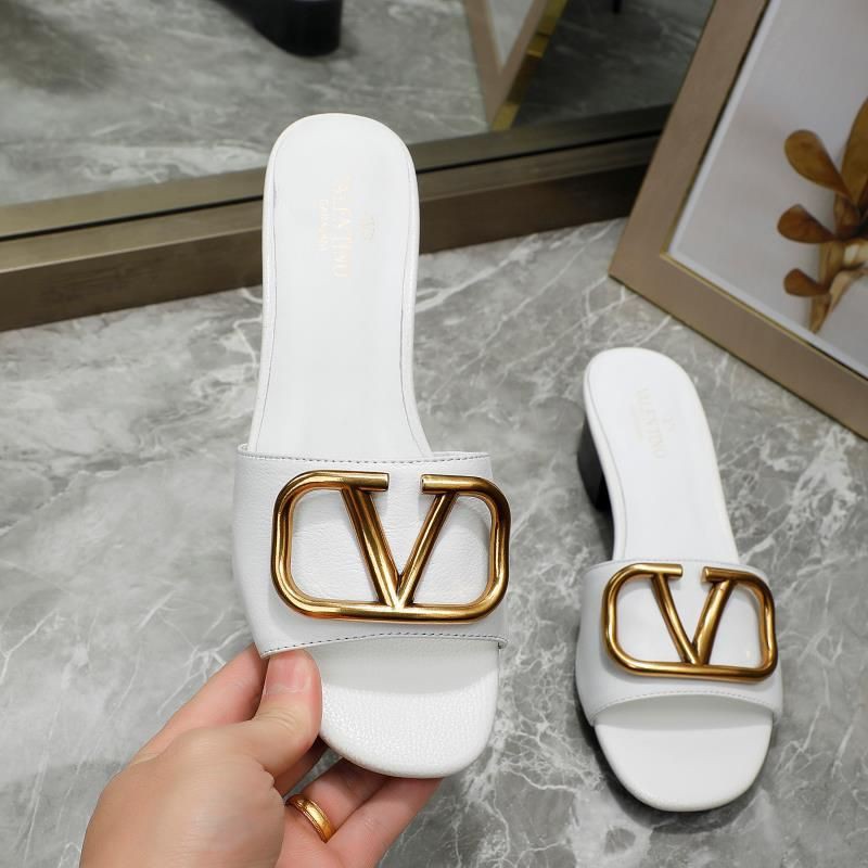 guốc thời trang da thật gót 4cm Valentino