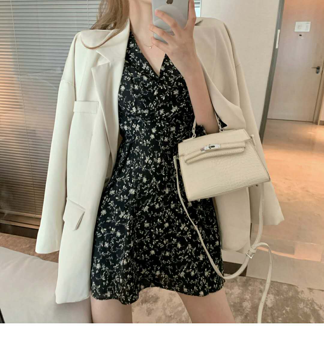 Đầm Tay Dài Dáng Chữ A Họa Tiết Hoa Phong Cách Retro Pháp | BigBuy360 - bigbuy360.vn