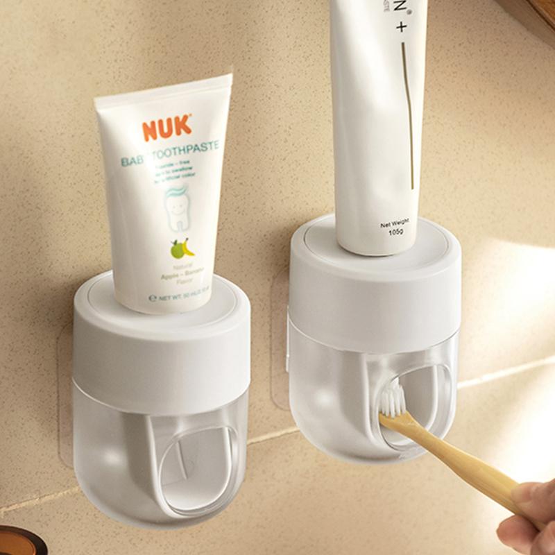 Bộ dụng cụ nhả kem đánh răng nén chân không dán tường tiện lợi