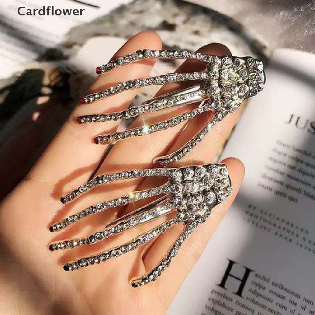 1 Kẹp Tóc Hợp Kim Hình Xương Bàn Tay Đầu Lâu Phong Cách Punk