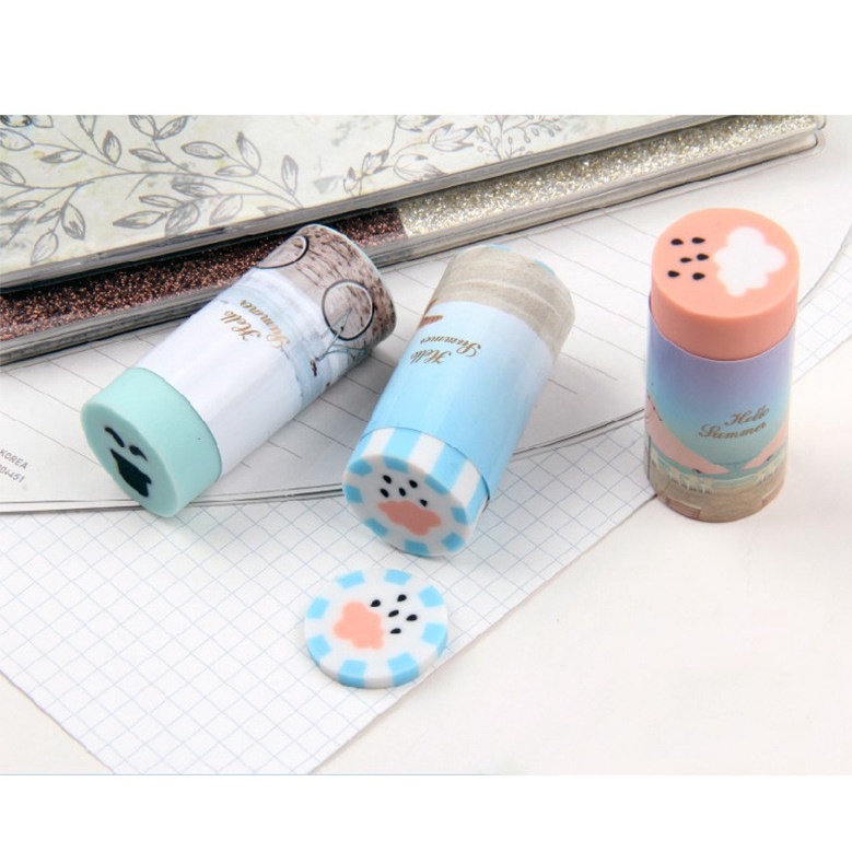 Gôm tẩy bút chì dễ thương thanh dài dễ dàng tẩy sạch thích hợp văng phòng trường học