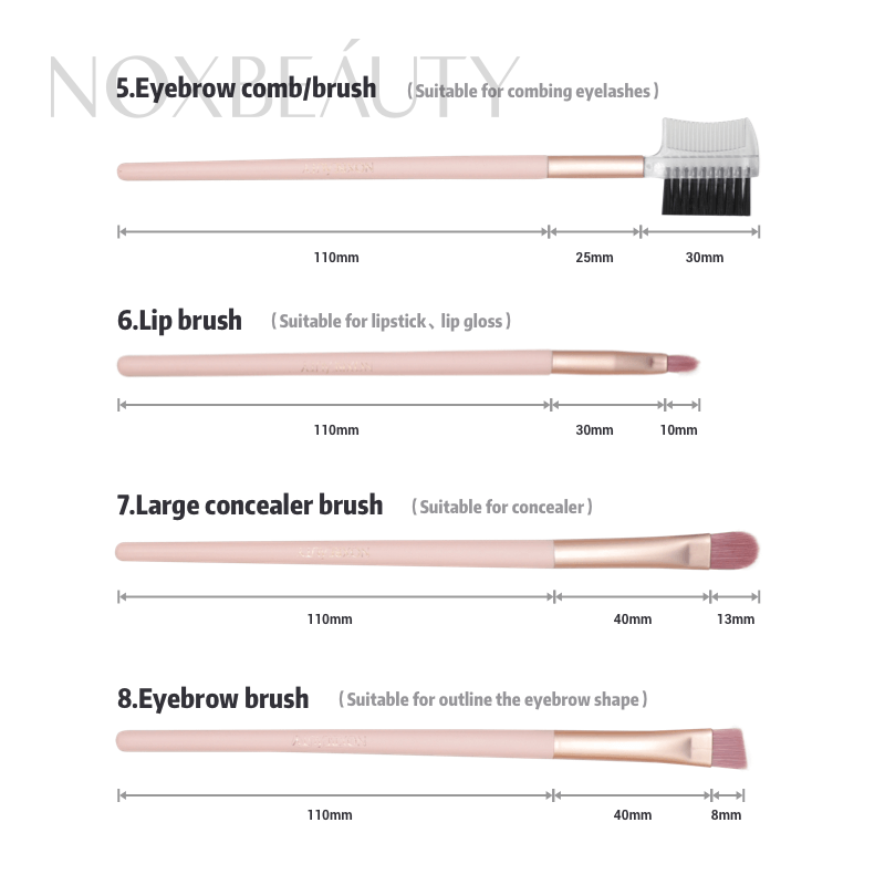 Bộ 12 cọ trang điểm NOX đánh phấn mắt kẻ viền môi đánh phấn má hồng chuyên nghiệp