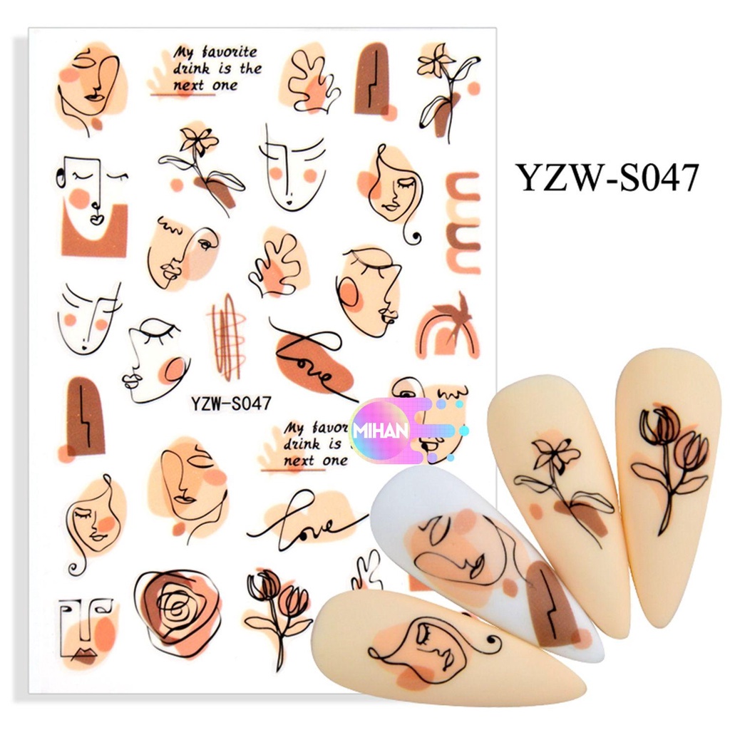 [Hàng mới về] Tấm hình dán móng tay in hình phong cách graffiti thời trang dành cho nữ