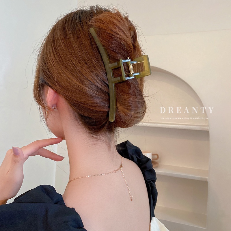 Kẹp Tóc Hình Cá Mập Màu Thạch Phong Cách Retro Hàn Quốc Đơn Giản Dễ Phối Đồ