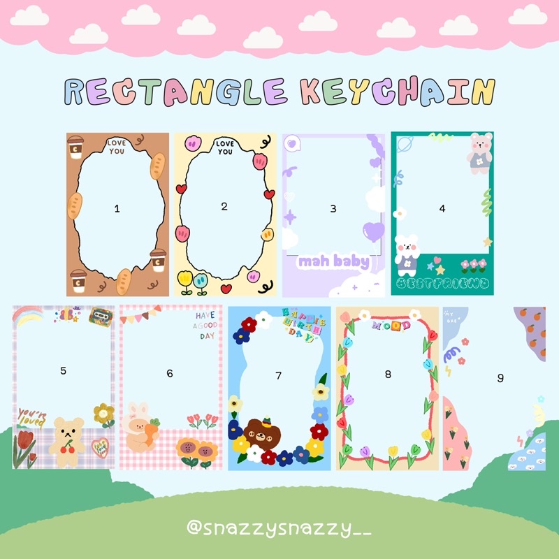 MÓC KHÓA HÌNH CHỮ NHẬT KÈM ẢNH IN THEO YÊU CẦU SNAZZY