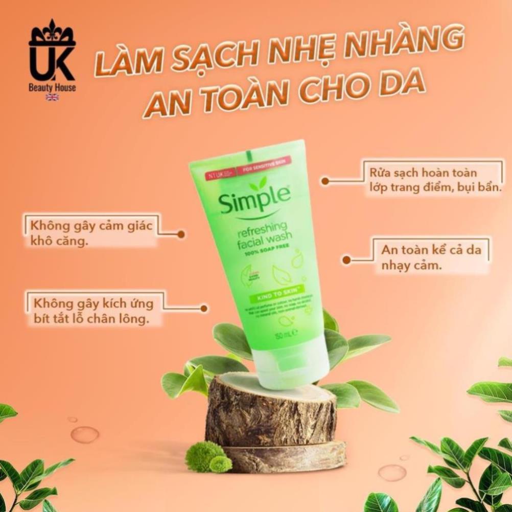 Sữa Rửa Mặt Simple Gel Kind To Skin Refreshing Facial Wash Gel | BigBuy360 - bigbuy360.vn