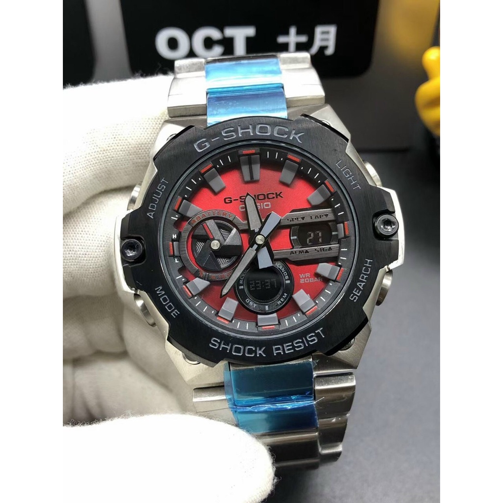 Đồng Hồ Nam G-shock GST-B400 OneTime vỏ Full thép viền đen mặt đỏ nổi bật, sang trọng | BigBuy360 - bigbuy360.vn