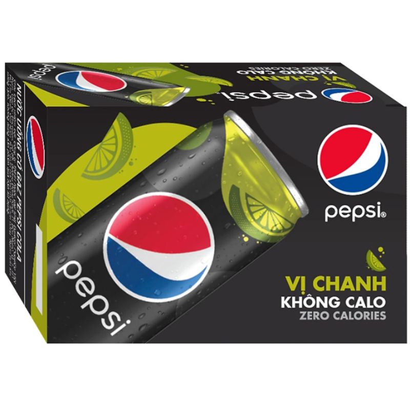 (Chỉ giao Nowship) Thùng 24lon PEPSI VỊ CHANH KHÔNG CALO 330ml (Hàng Sẵn)