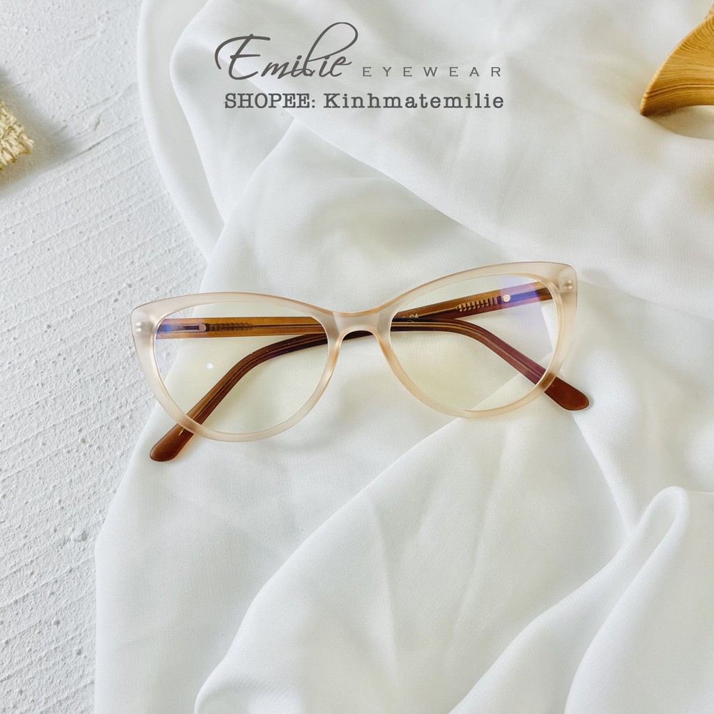 Kính mắt mèo nhựa dẻo càng gập lò xo Emilie eyewear phụ kiện thời trang 8013