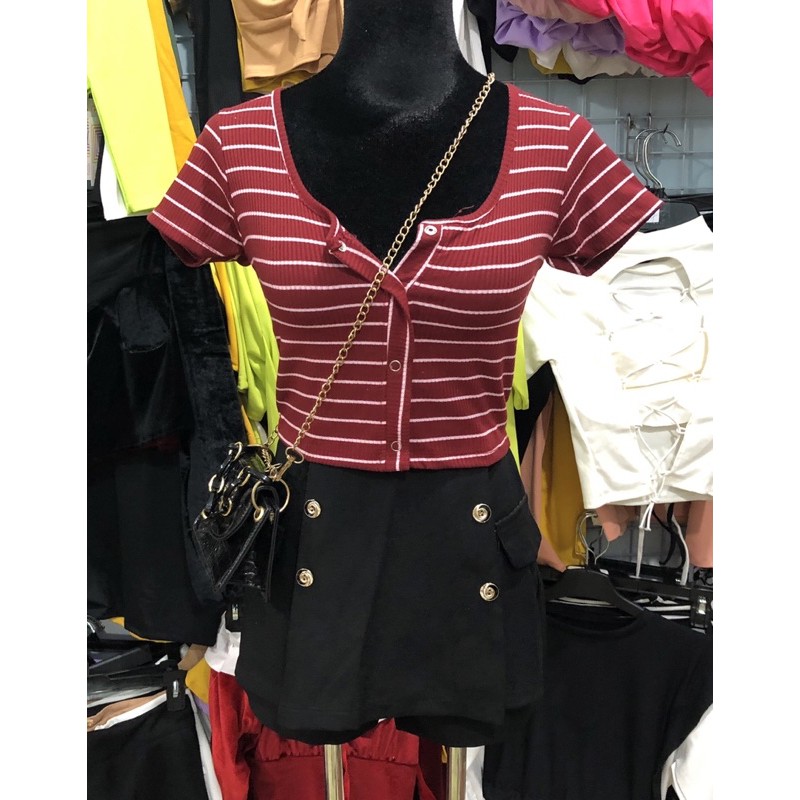Áo croptop gài nút ( hình chụp thật 100%) 40-56kg