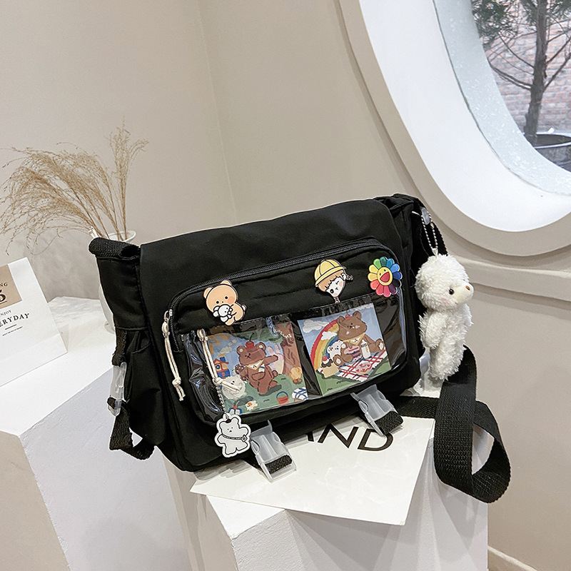 Túi Vải Canvas Trong Suốt Đựng Thẻ In Hoạt Hình Gấu Kiểu Nhật Bản Dễ Thương 2021