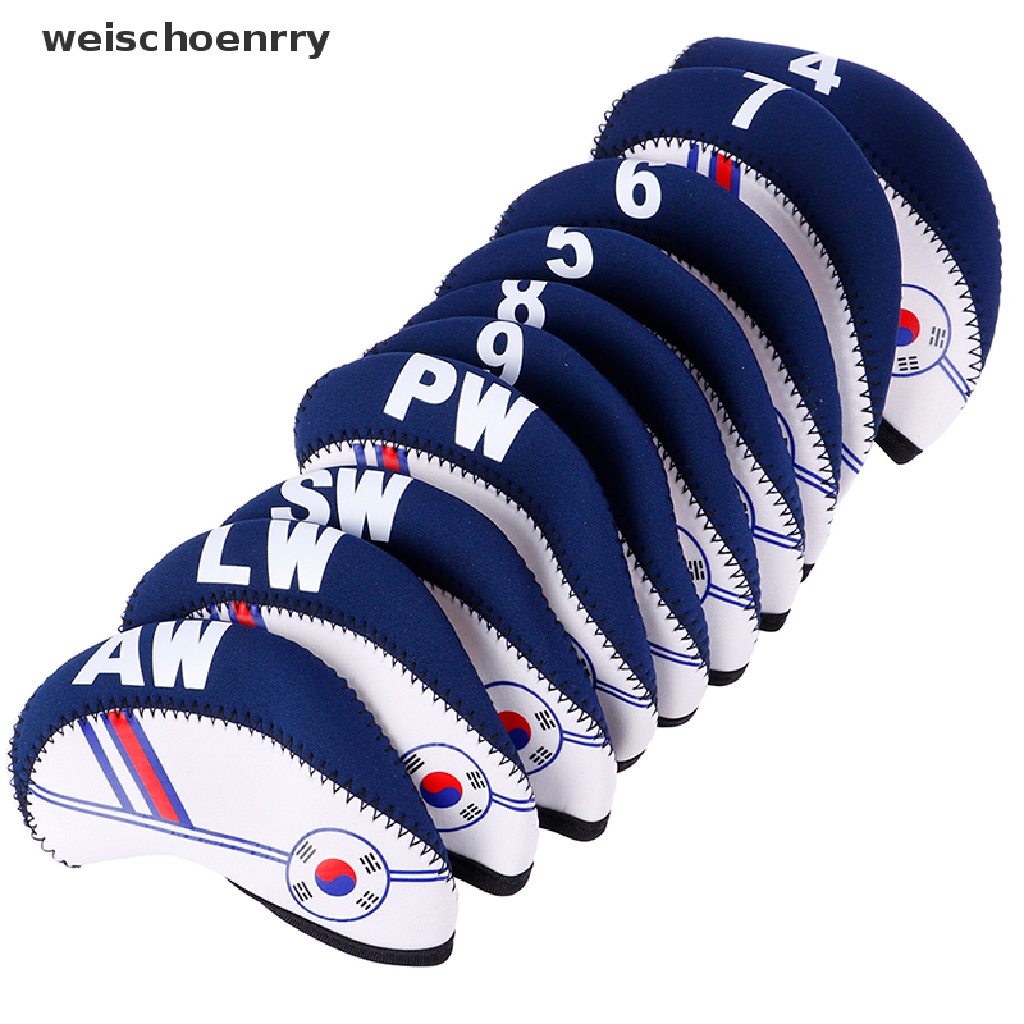 Set 10 vỏ bọc bảo vệ đầu gậy đánh golf bằng cao su Neoprene