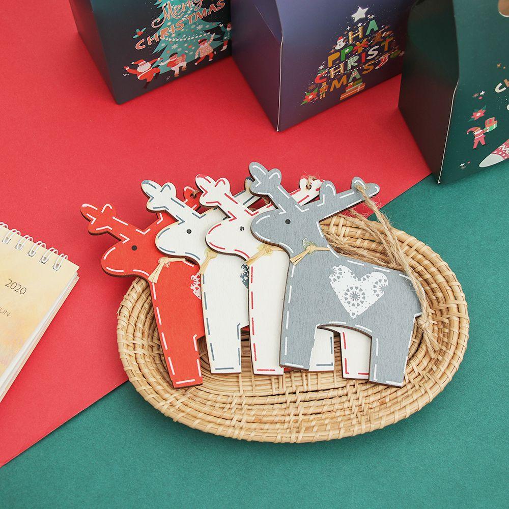 Bộ 4 Phụ Kiện Trang Trí Giáng Sinh Bằng Gỗ