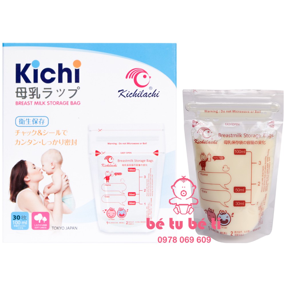 Túi trữ sữa 100ml Kichilachi (hộp 30 túi)