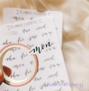 Bullet journal sticker, thứ ngày viết tay, đen