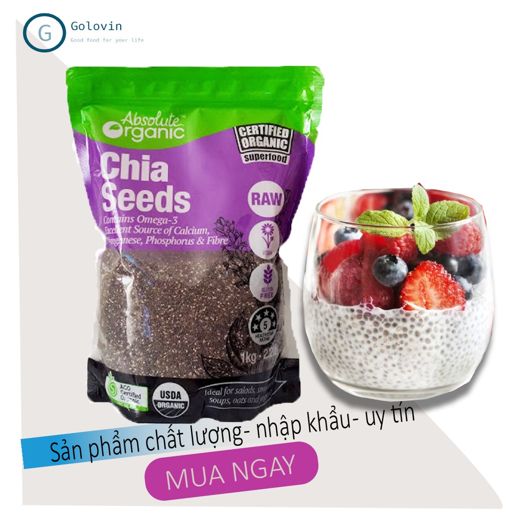 Combo 2 bịch chia tím Absolute Organic nhập khẩu Úc túi 1kg và giảm cân, dinh dưỡng và tốt cho sức khỏe Golovinshop