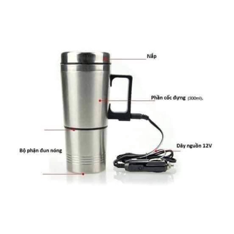 Ấm đun nước cao cấp cho xe ô tô 12v - 24v