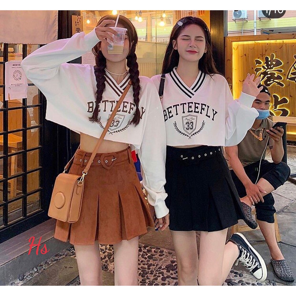 Áo Crotop Dài Tay Cổ Tim In 33 Mã 517